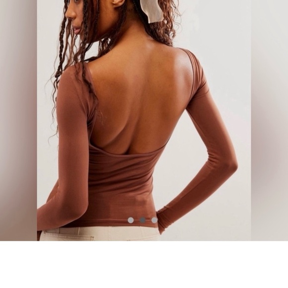 Free People Intimately Women’s Cocoa Low Back Crop Top Sz M-L NWT - Picture 2 of 2